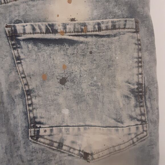 Another Hype Piece Jean Shorts Mens 42 Baggy Denim Short Y2K Distress Grunge AHP - Picture 8 of 13